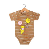 BROWN LINES BEAR & BALLOON PRINTED ROMPER