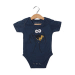Load image into Gallery viewer, NAVY BLUE COOKIE CARTOON PRINTED ROMPER

