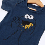 NAVY BLUE COOKIE CARTOON PRINTED ROMPER