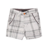 WHITE WITH GREY CHECK SHORT FOR BOYS