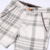 WHITE WITH GREY CHECK SHORT FOR BOYS