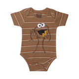 BROWN LINES COOKIE CARTOON PRINTED ROMPER