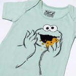 Load image into Gallery viewer, SEA GREEN COOKIE CARTOON PRINTED ROMPER
