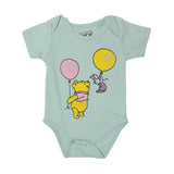 SEA GREEN BEAR & BALLOON PRINTED ROMPER