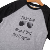 LIGHT GREY I'M SO CUTE PRINTED FULL SLEEVE T-SHIRT
