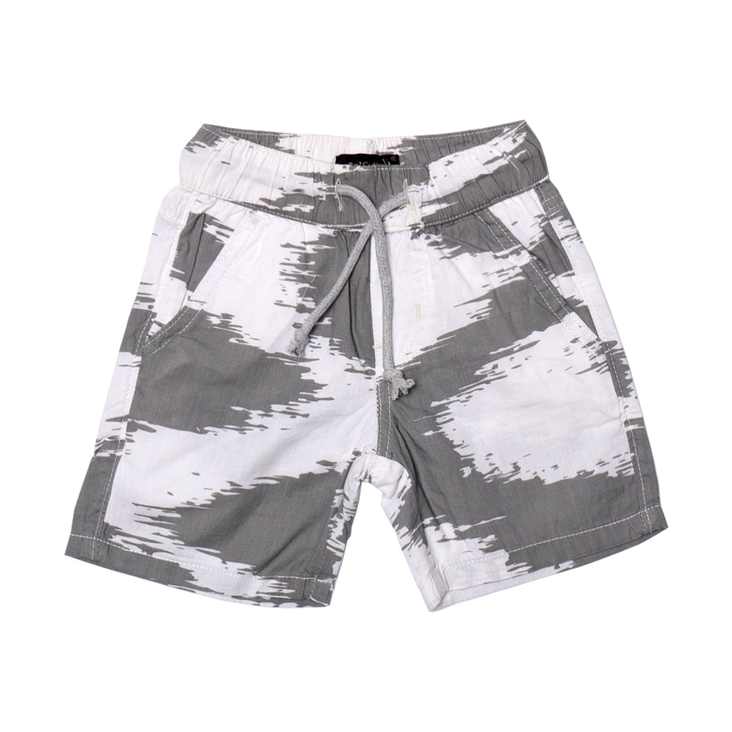 WHITE WITH GREY PATTERN COTTON SHORT FOR BOYS Secondary image