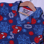 Load image into Gallery viewer, BLUE SPIDERMAN PRINT WITH SHORTS COTTON JERSY FABRIC BABA SUIT
