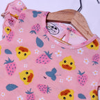 PINK DUCK & STRAWBERRY PRINTED T-SHIRT TOP FOR GIRLS