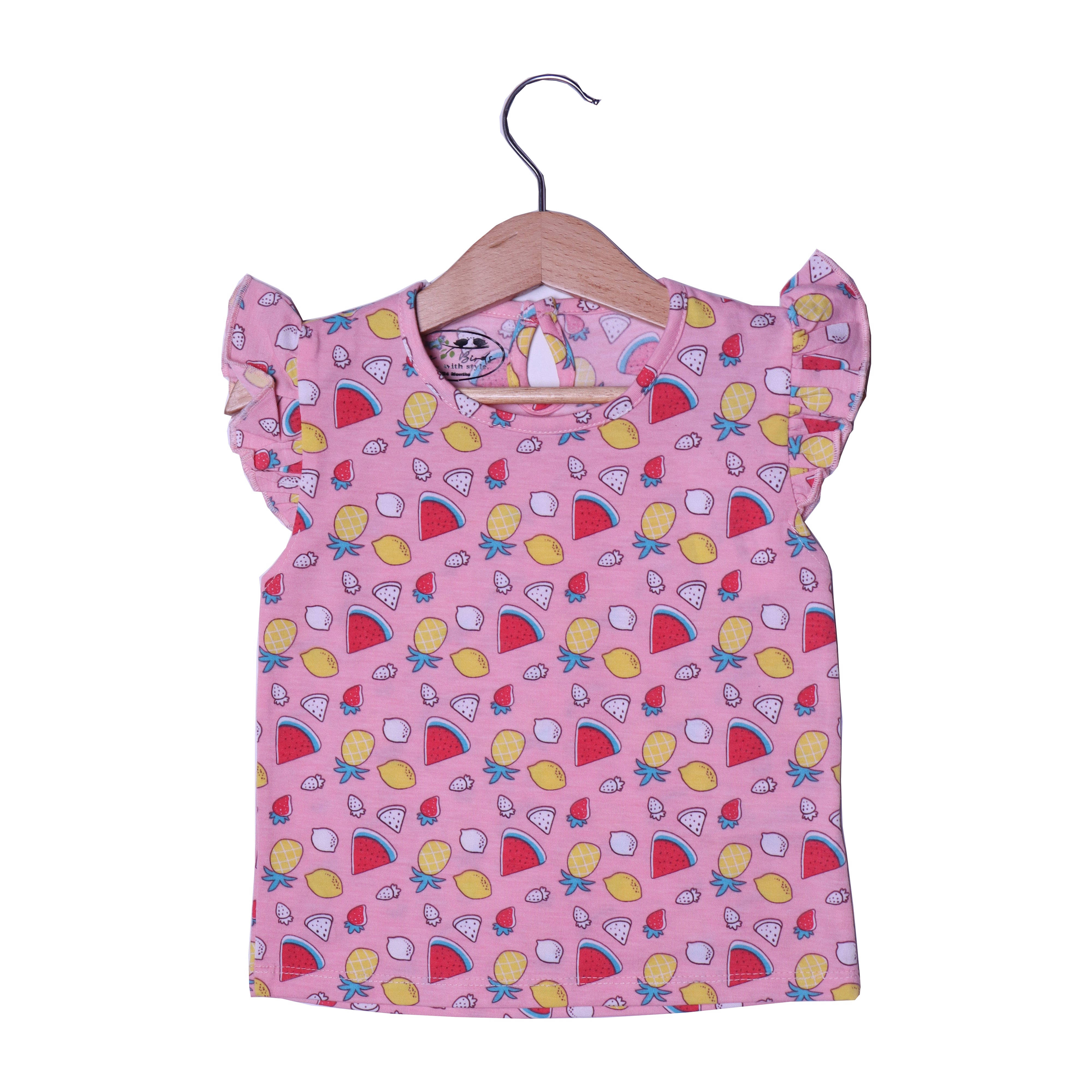 PINK FRUITS PRINTED T-SHIRT TOP FOR GIRLS Secondary image