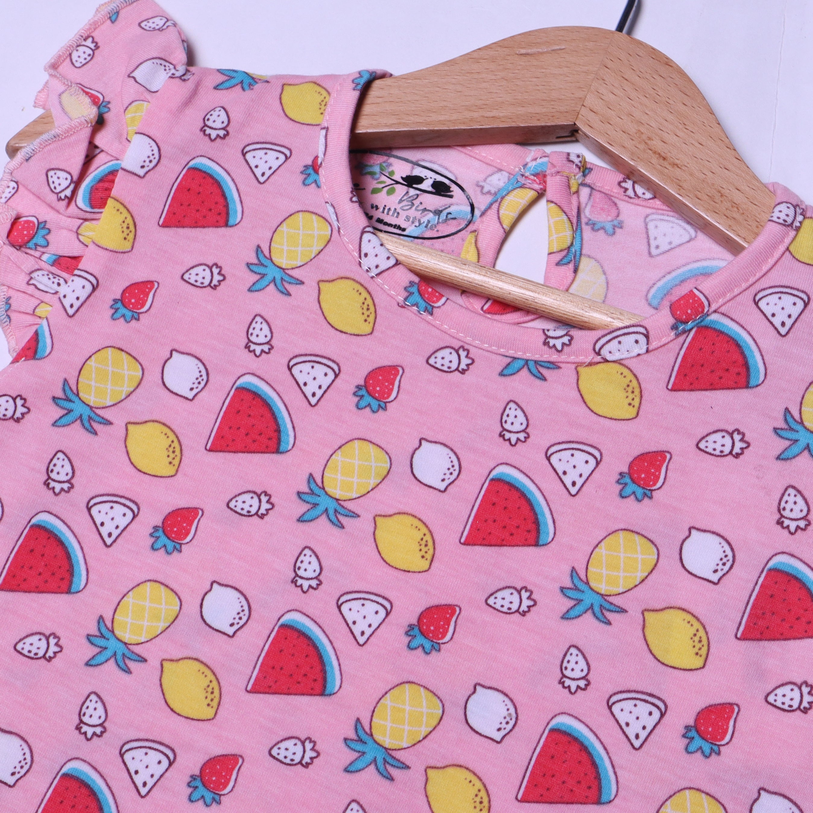 PINK FRUITS PRINTED T-SHIRT TOP FOR GIRLS