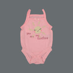 Load image into Gallery viewer, PINK  U R MY SUNSHINE PRINT HALF BODY SLEEVES LESS ROMPER
