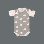 Load image into Gallery viewer, WHITE CLOUDS PRINT HALF BODY HALF SLEEVES ROMPER

