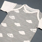 Load image into Gallery viewer, WHITE CLOUDS PRINT HALF BODY HALF SLEEVES ROMPER
