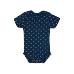 Load image into Gallery viewer, TEAL BLUE FLOWER PRINT HALF BODY HALF SLEEVES ROMPER

