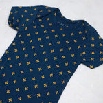 Load image into Gallery viewer, TEAL BLUE FLOWER PRINT HALF BODY HALF SLEEVES ROMPER
