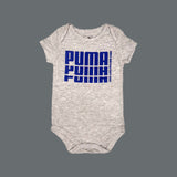 HAZEL GREY PUMA PRINT HALF BODY HALF SLEEVES ROMPER