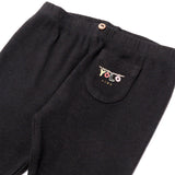 BLACK PLAIN WITH BACK POCKET RIB PAJAMA FOR WINTERS