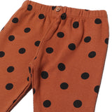 BROWN BIG POLKA DOTS RIB PAJAMA FOR WINTERS