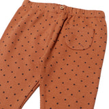 BROWN SMALL POLKA DOTS RIB PAJAMA FOR WINTERS