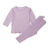 PURPLE POLKA DOT WITH RIB PAJAMA BABY SUIT