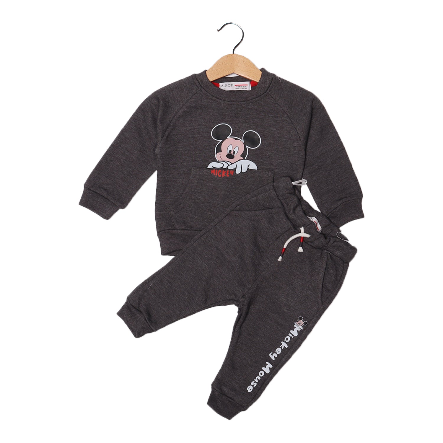 CHARCOAL GREY MICKEY MOUSE POCKET & TROUSER PRINTED SUIT