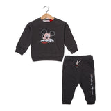 GREY MICKEY MOUSE POCKET & TROUSER PRINTED SUIT