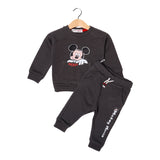 GREY MICKEY MOUSE POCKET & TROUSER PRINTED SUIT