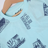 SKY BLUE BE LEGENDARY PRINTED HALF SLEEVES T-SHIRT