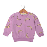 PURPLE BANANA PRINTED SWEATSHIRT FOR GIRLS