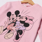 PINK MICKEY & MINNIE PRINTED SWEATSHIRT FOR GIRLS