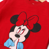 RED MINNIE PRINTED SWEATSHIRT FOR GIRLS