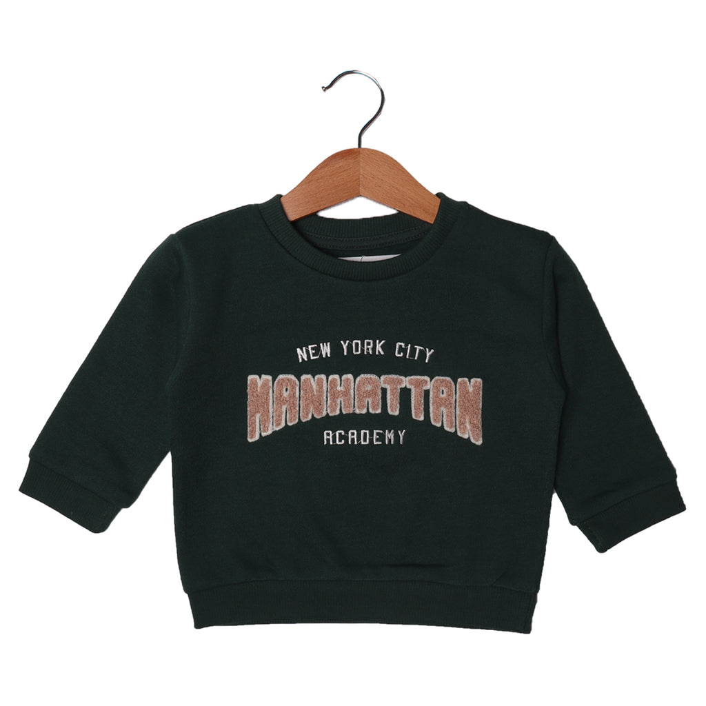 GREEN MANHATTAN ACADEMY EMBROIDERED SWEATSHIRT FOR BOYS