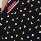 BLACK WITH GOLDEN HEARTS PRINTED T-SHIRT TOP FOR GIRLS