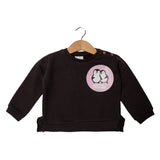 DULL BLACK PENGUIN PRINTED SWEATSHIRT FOR GIRLS