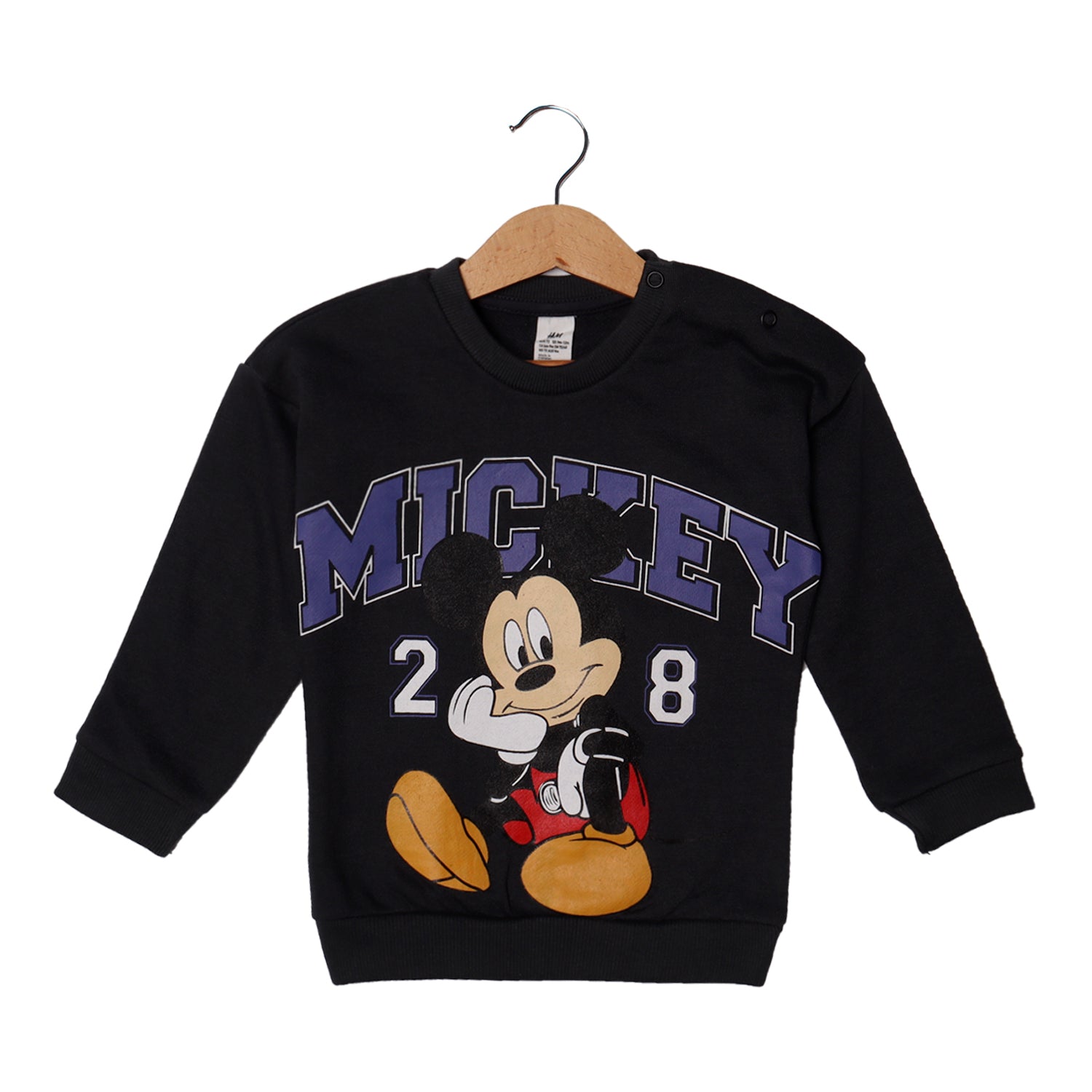 DULL BLACK MICKEY 28 PRINTED SWEATSHIRT FOR BOYS