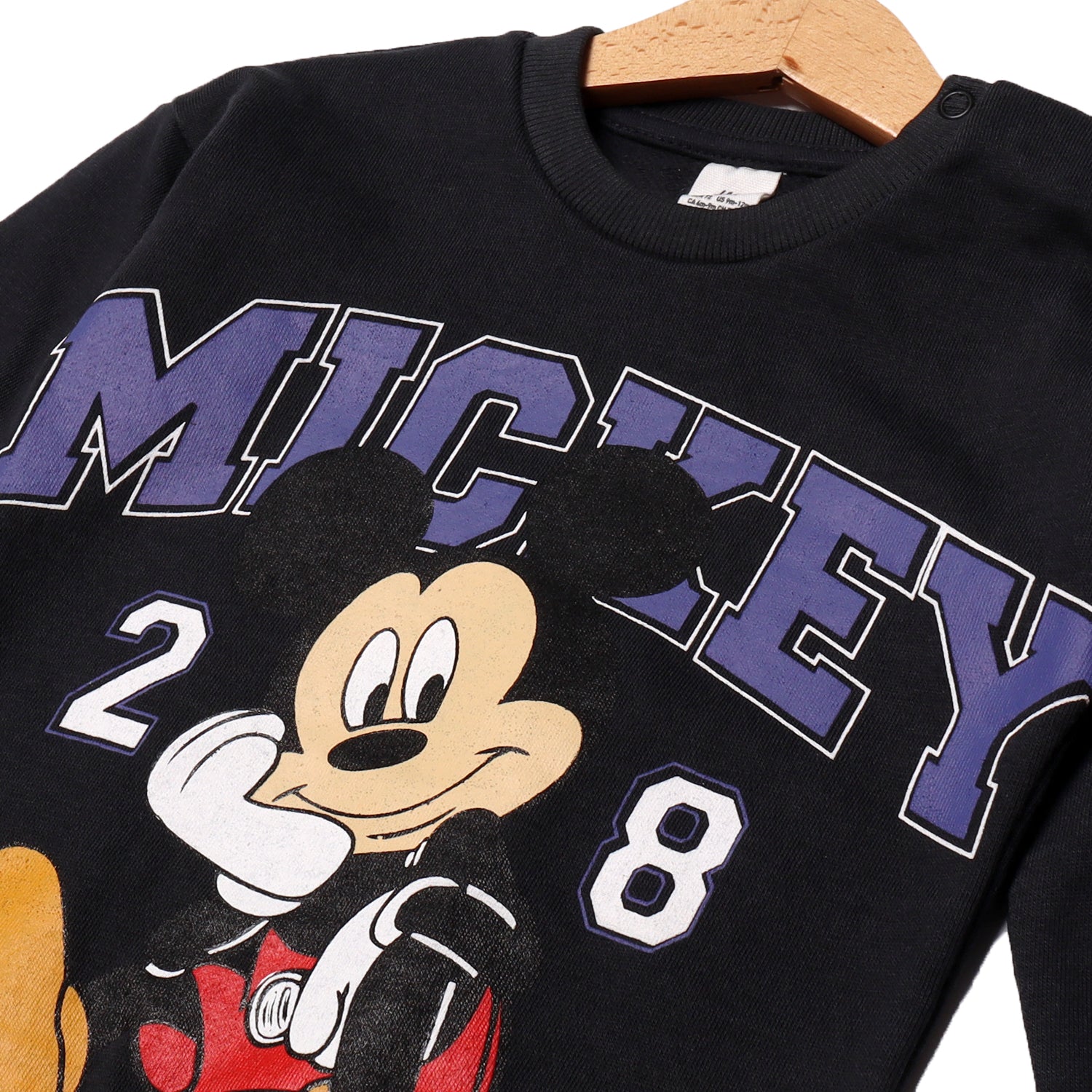 DULL BLACK MICKEY 28 PRINTED SWEATSHIRT FOR BOYS