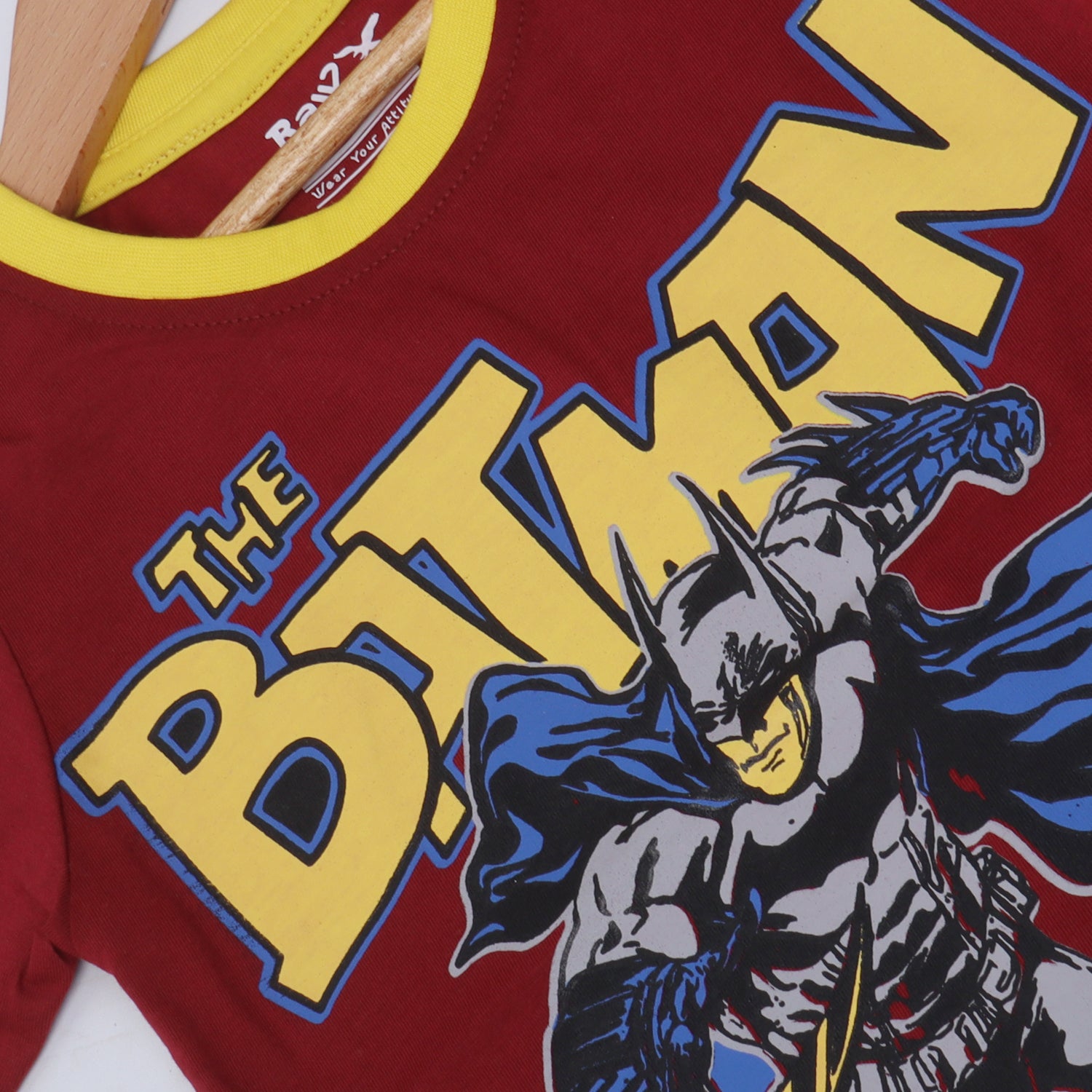 MAROON THE BATMAN PRINTED HALF SLEEVES T-SHIRT Secondary image