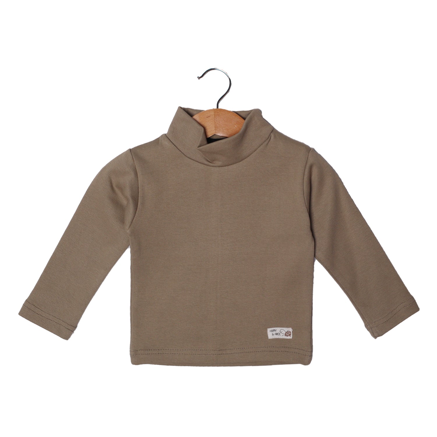 OLIVE GREEN PLAIN HIGH NECK FULL SLEEVES FOR WINTERS