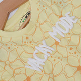 LIME YELLOW VACAY MODE FLOWERS PRINTED T-SHIRT TOP FOR GIRLS