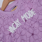 PURPLE VACAY MODE FLOWERS PRINTED T-SHIRT TOP FOR GIRLS