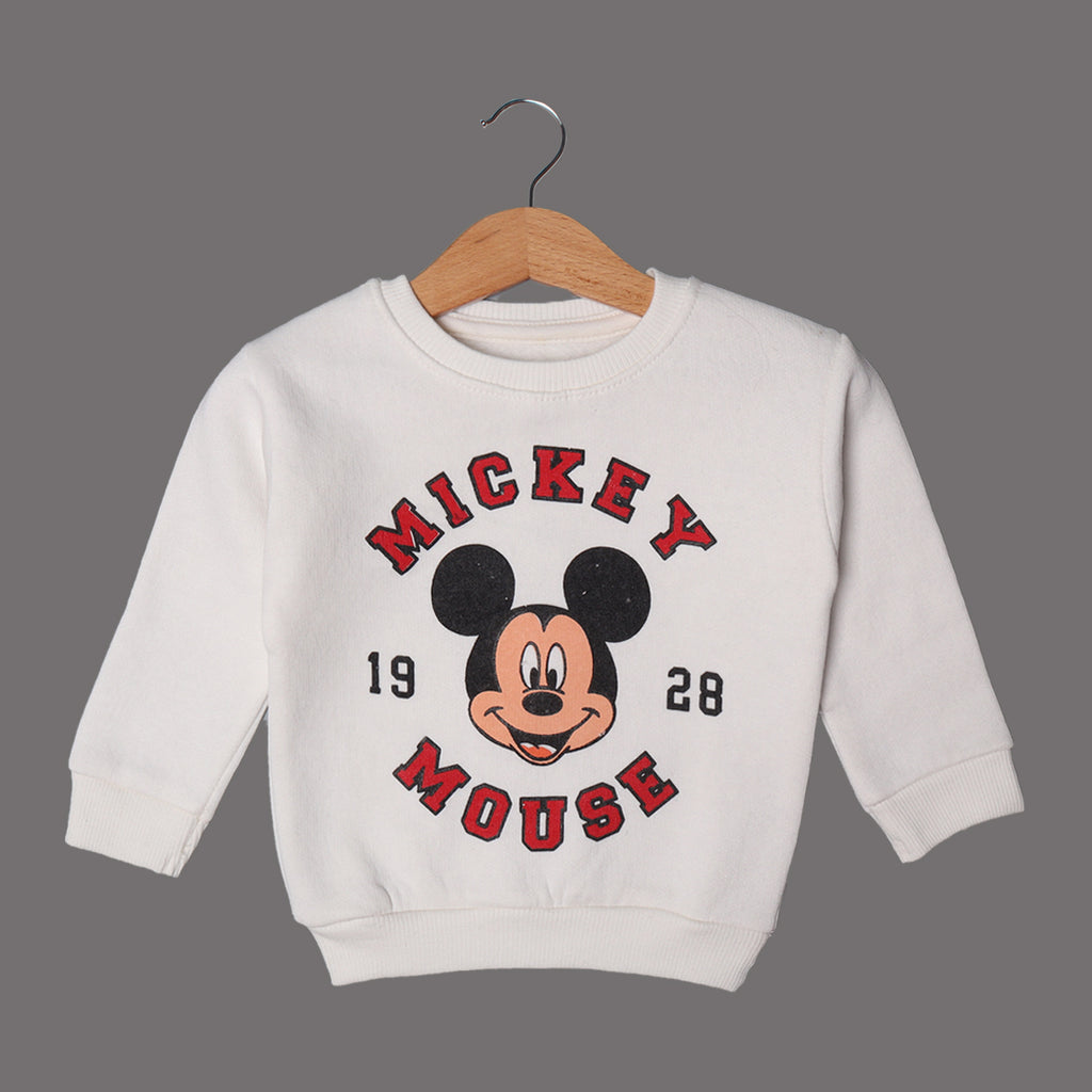 WHITE MICKEY 1928 PRINTED SWEATSHIRT FOR BOYS