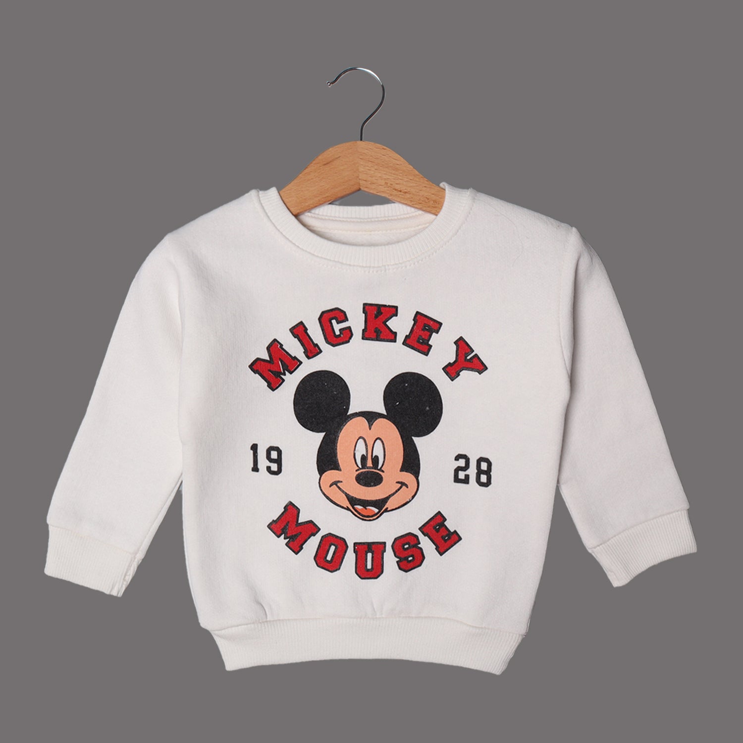 WHITE MICKEY 1928 PRINTED SWEATSHIRT FOR BOYS