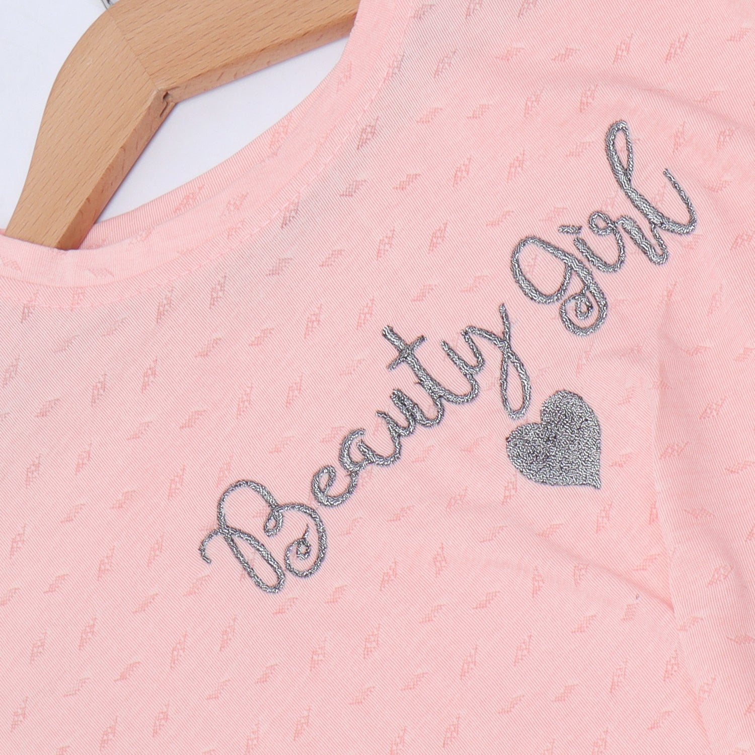 BABY PINK BEAUTY GIRL PRINTED T-SHIRT TOP FOR GIRLS