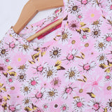 BABY PINK BIG FLOWERS PRINTED T-SHIRT TOP FOR GIRLS