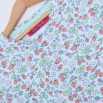 Load image into Gallery viewer, SKY BLUE STRAWBERRY PRINTED T-SHIRT TOP FOR GIRLS

