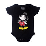 Load image into Gallery viewer, BLACK MICKEY MOUSE PRINTED HALF BODY HALF SLEEVES ROMPER
