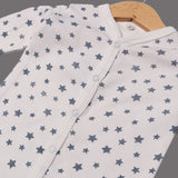 WHITE STARS PRINTED FULL BODY FULL SLEEVES ROMPERS