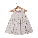 LIGHT GREY GLASSES & SHORTS PRINTED FROCK FOR GIRLS