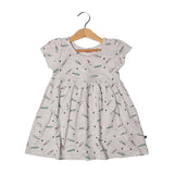 LIGHT GREY BATTERIES PRINTED FROCK FOR GIRLS