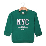 GREEN "NYC" SPORTS PRINTED SWEATSHIRT FOR BOYS